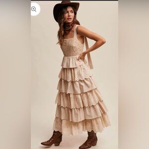 Tiered Eyelet Maxi Dress